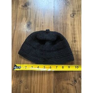 Black Knit Kufi Hat Men's Prayer Cap Islamic African handmade